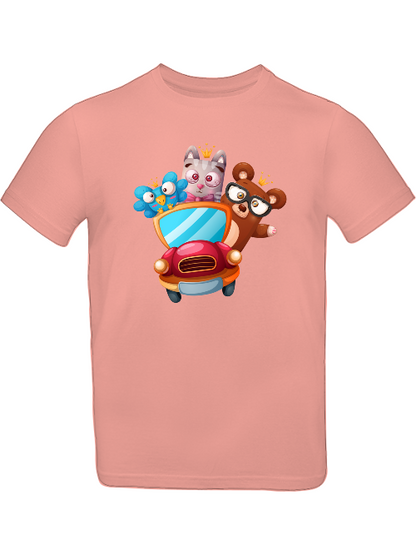 Cartoon Trio Vogel Baer Cat T-Shirt Kids SK