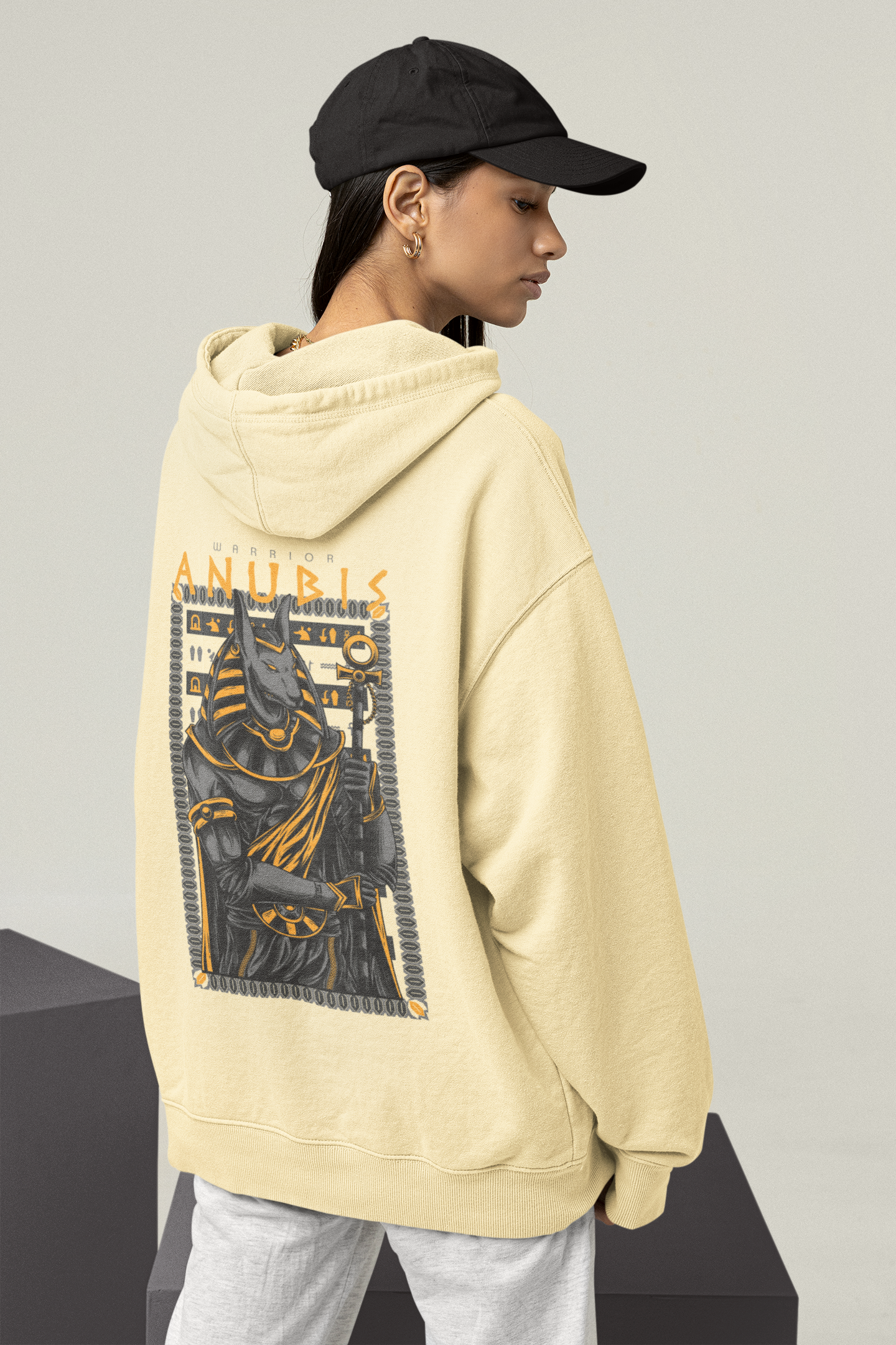 ANUBIS The Warrior Streetwear - Slammer Bio Oversized Unisex Hoodie Erwachsenen SH