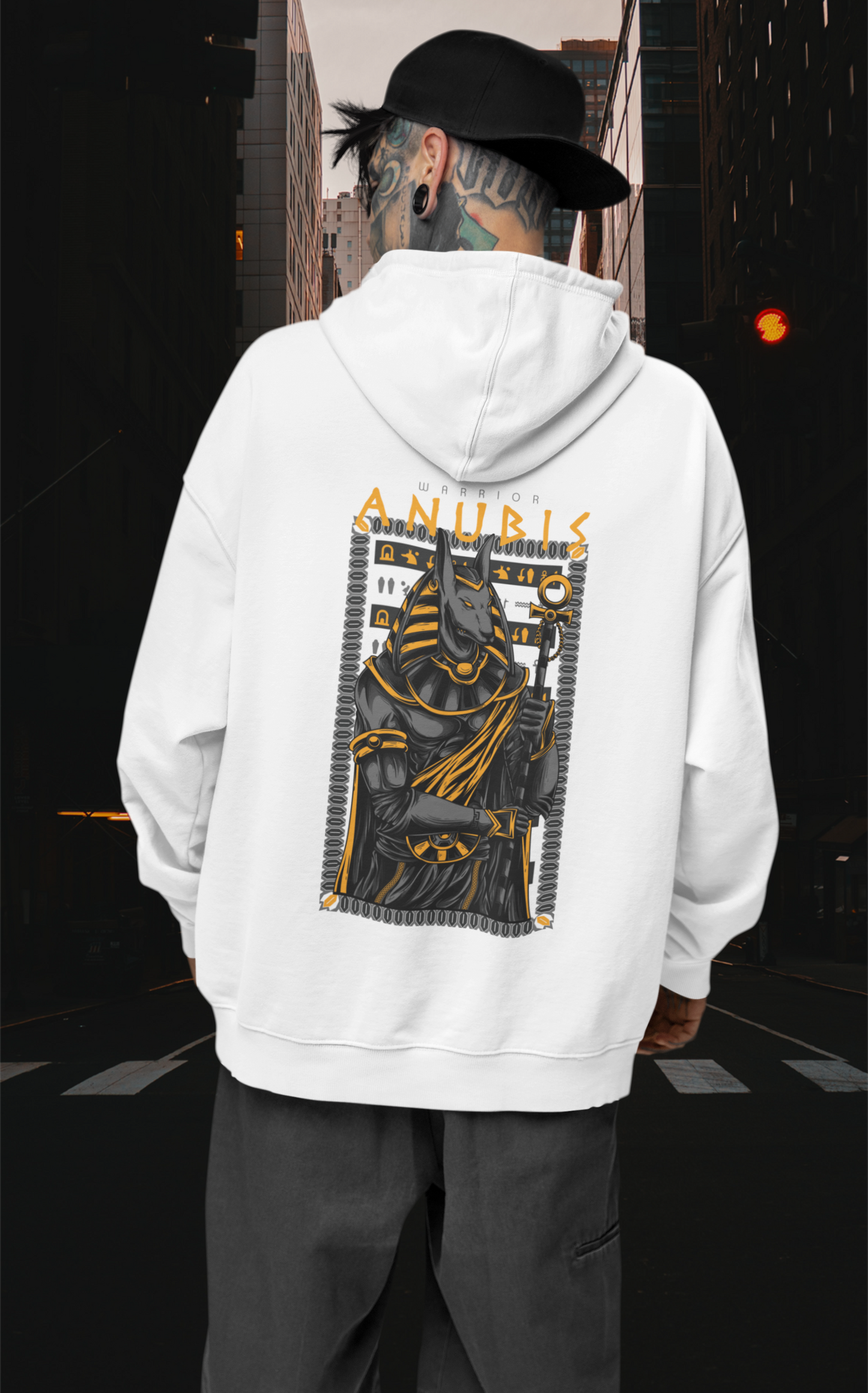 ANUBIS The Warrior Streetwear - Slammer Bio Oversized Unisex Hoodie Erwachsenen SH