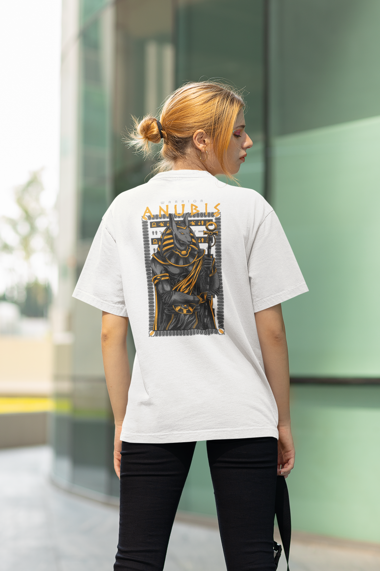 ANUBIS Warrior Streetwear Backprint - Freestyler Bio Oversized Unisex T-Shirt Erwachsene SH