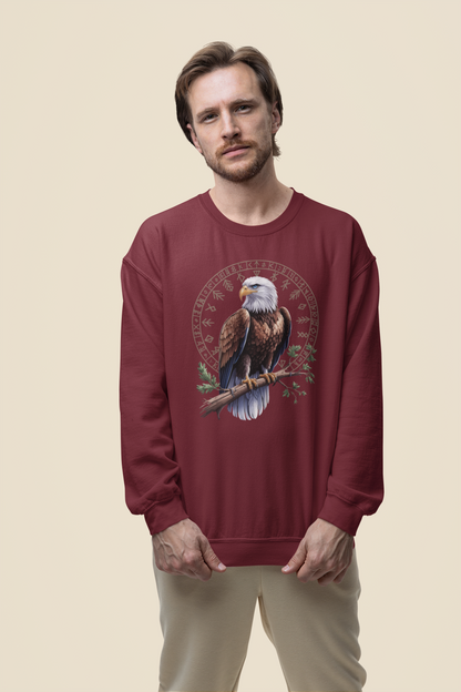 Adler auf Ast mit Runen - Unisex Erwachsenen Bio Changer Sweatshirt ST/ST SH