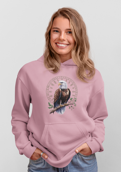 Adler auf Ast mit Runen - Unisex Erwachsenen Bio Organic Cruiser Hoodie 2.0 ST/ST