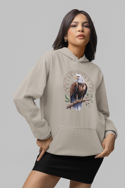Adler auf Ast mit Runen - Unisex Erwachsenen Bio Organic Cruiser Hoodie 2.0 ST/ST