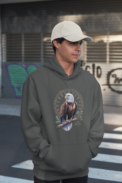 Adler auf Ast mit Runen - Unisex Erwachsenen Bio Organic Cruiser Hoodie 2.0 ST/ST