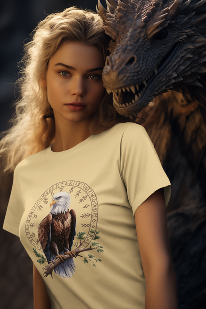 Adler auf Ast mit Runen - Unisex Erwachsenen Bio Baumwolle Kurzarm Shirt Creator T-Shirt 2.0 ST/ST SH