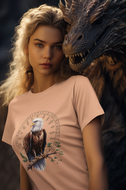 Adler auf Ast mit Runen - Unisex Erwachsenen Bio Baumwolle Kurzarm Shirt Creator T-Shirt 2.0 ST/ST SH