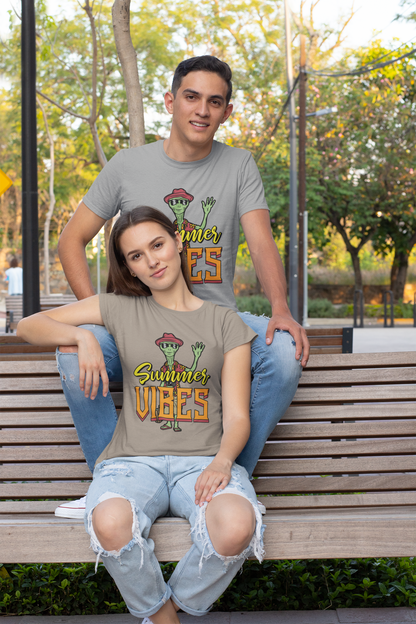 Alien Summer Vibes - Camiseta unisex de manga corta de algodón orgánico para adultos Creator T-Shirt 2.0 ST/ST SH