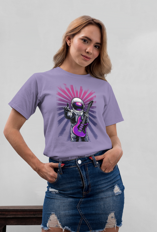 Astronaut Musik Vibes Front - Unisex Erwachsenen Bio Baumwolle Kurzarm Shirt Creator T-Shirt 2.0 ST/ST SK