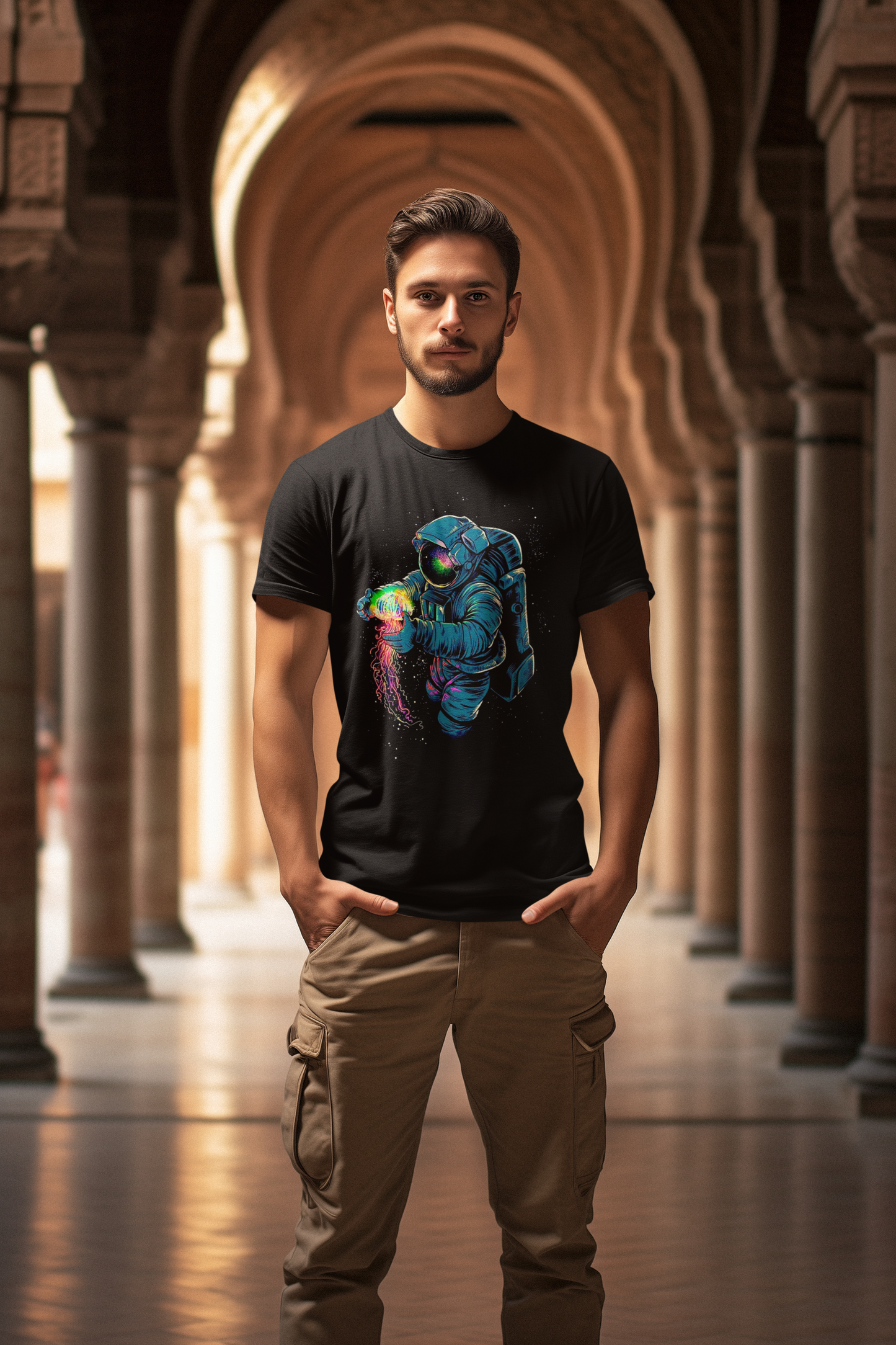 Astronaut Universum in der Hand Creator T-Shirt SK