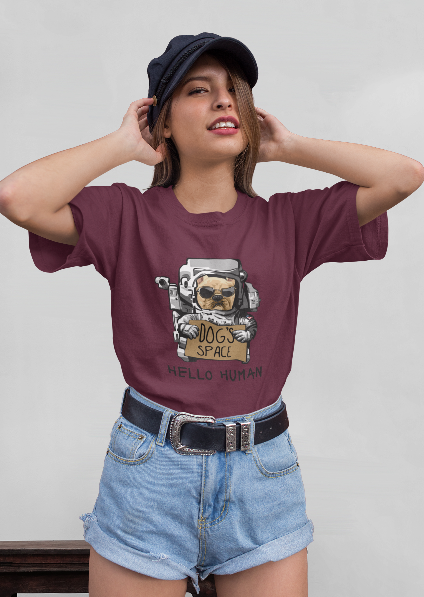 Astronauta Perros Espacio - Camiseta unisex para adultos de algodón orgánico de manga corta Creator T-Shirt 2.0 ST/ST SH