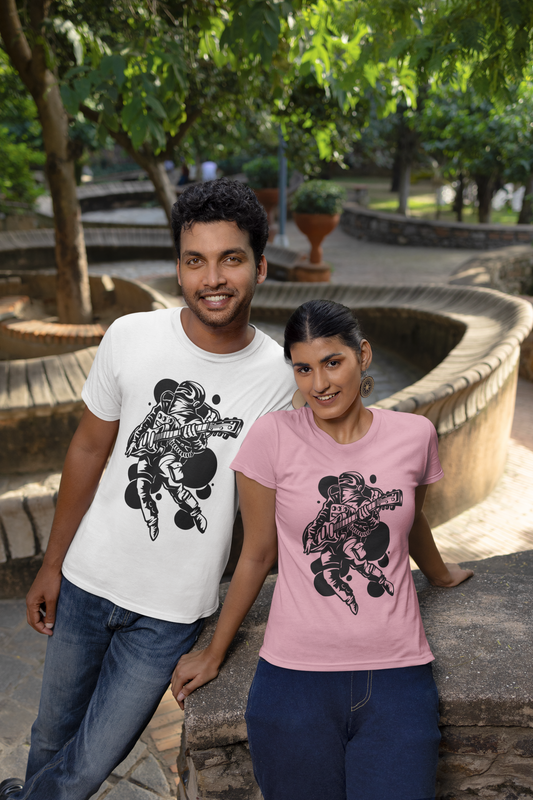 Astronaut Gitarrist Front - Unisex Erwachsenen Bio Creator T-Shirt SH