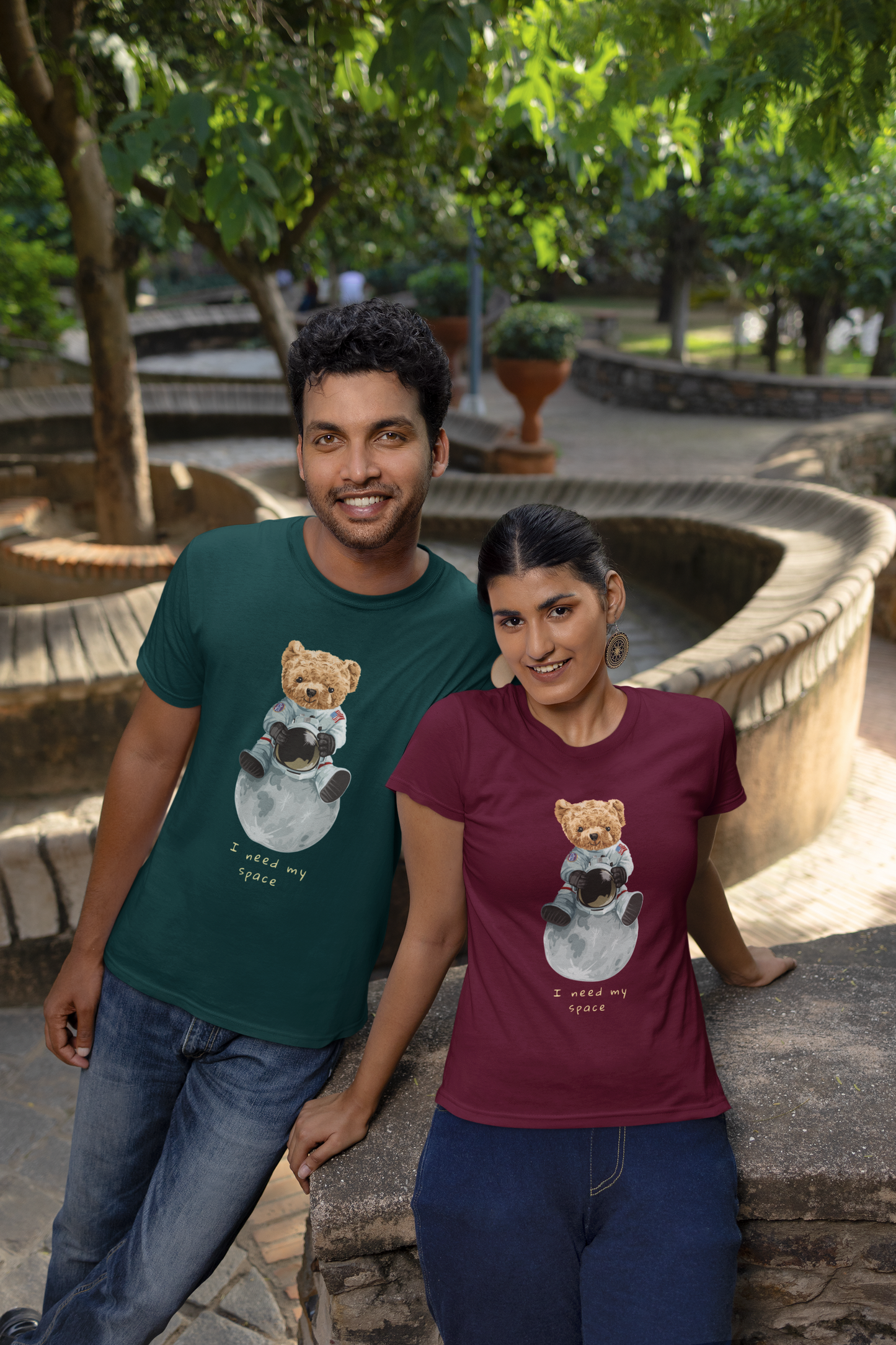 Astronaut Teddy Need my Space Front - Unisex Erwachsenen Bio Baumwolle Kurzarm Shirt Creator T-Shirt 2.0 ST/St SH