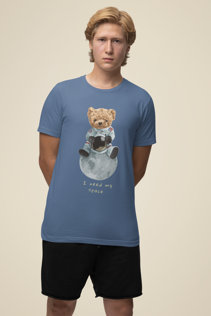 Astronaut Teddy Need my Space Front - Unisex Erwachsenen Bio Baumwolle Kurzarm Shirt Creator T-Shirt 2.0 ST/St SH