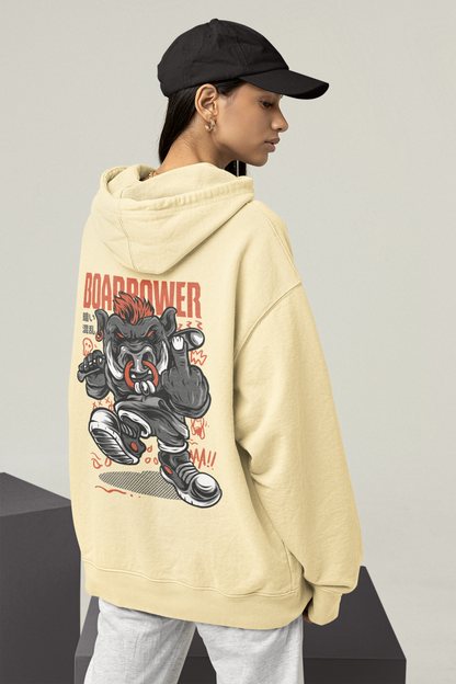 BOAR POWER Dark Chaos Warrior Streetwear - Slammer Bio Oversized Unisex Hoodie Erwachsenen SH