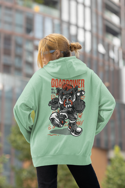 BOAR POWER Dark Chaos Warrior Streetwear - Slammer Bio Oversized Unisex Hoodie Erwachsenen SH