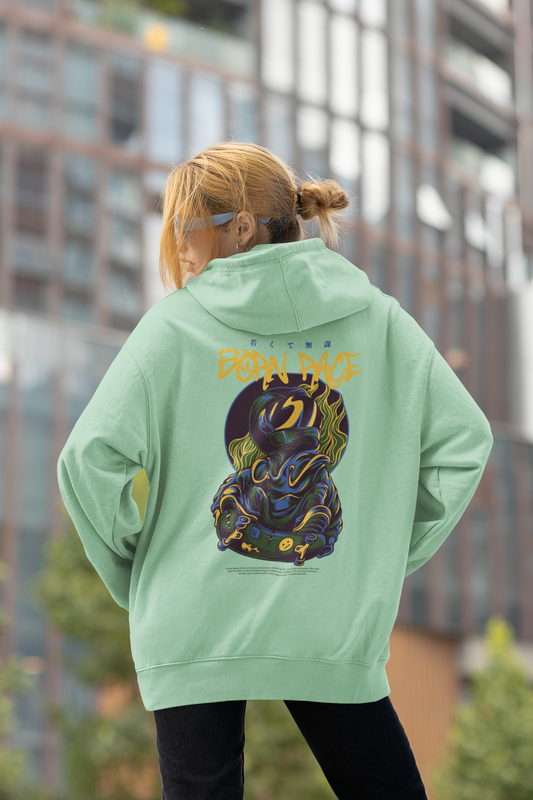 BORN RACE Skater Warrior Streetwear - Slammer Bio Oversized Unisex Hoodie Erwachsenen SH