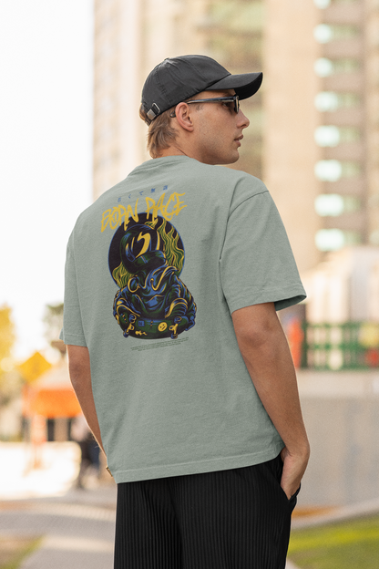 BORN RACE Warrior Streetwear Backprint - Freestyler Bio Oversized Unisex T-Shirt Erwachsenen SH  - Freestyler Heavy Oversized T-Shirt ST/ST