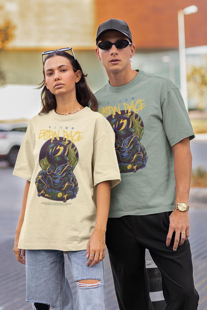 BORN RACE Warrior Streetwear Frontprint - Freestyler Bio Oversized Unisex T-Shirt Erwachsene SH