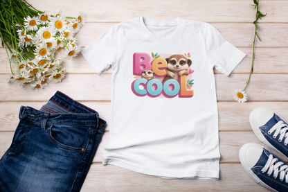 Be Cool Erdmännchen - Kinder T-Shirt Kurzarm-Shirt Baumwolle Hochwertig Langlebig - T-Shirt Kids BC SH
