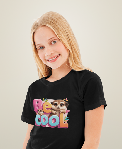 Be Cool Erdmännchen - Kinder T-Shirt Kurzarm-Shirt Baumwolle Hochwertig Langlebig - T-Shirt Kids BC SH