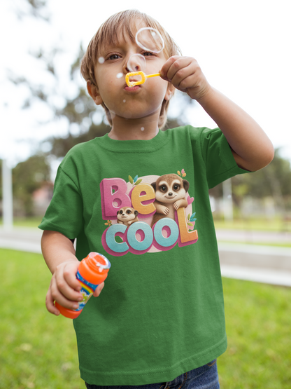 Be Cool Erdmännchen - Kinder T-Shirt Kurzarm-Shirt Baumwolle Hochwertig Langlebig - T-Shirt Kids BC SH