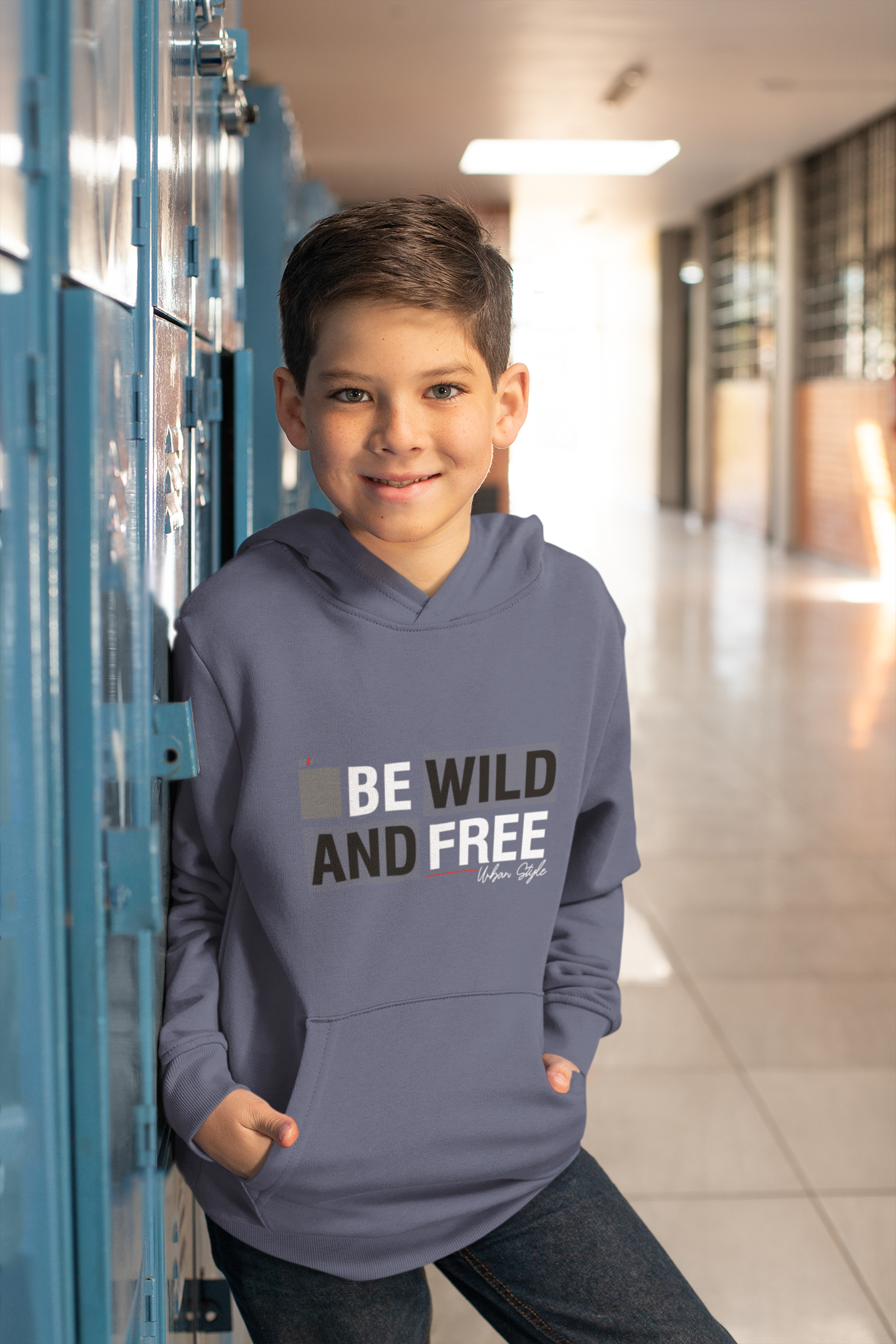 Kinder Hoodie Pullover Bio Baumwolle Hochwertig Langlebig - Be Wild and Free Urban Style - Mini Cruiser Hoodie 2.0 ST/ST SH