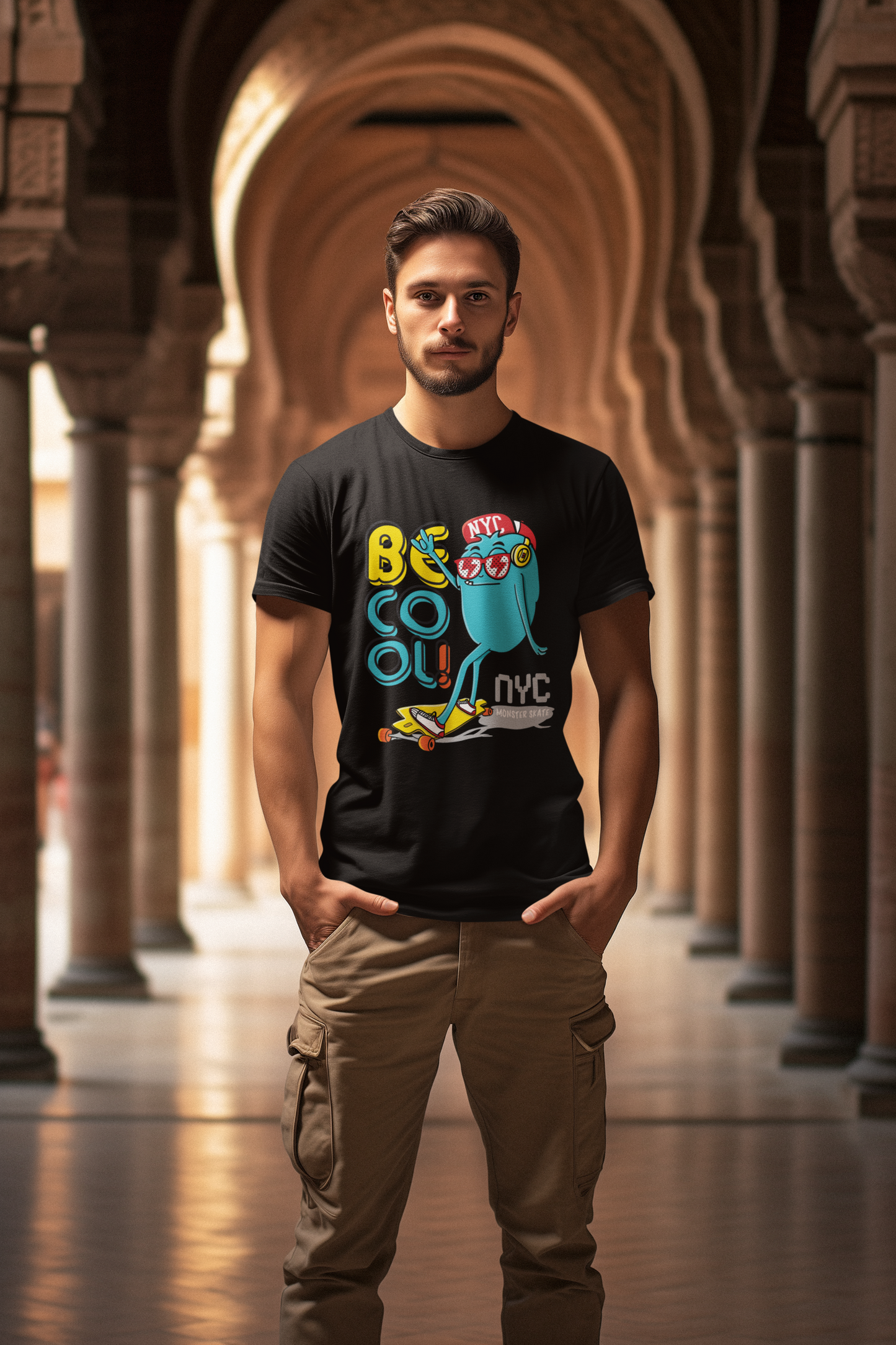 Be Cool Monster Skate Creador Camiseta