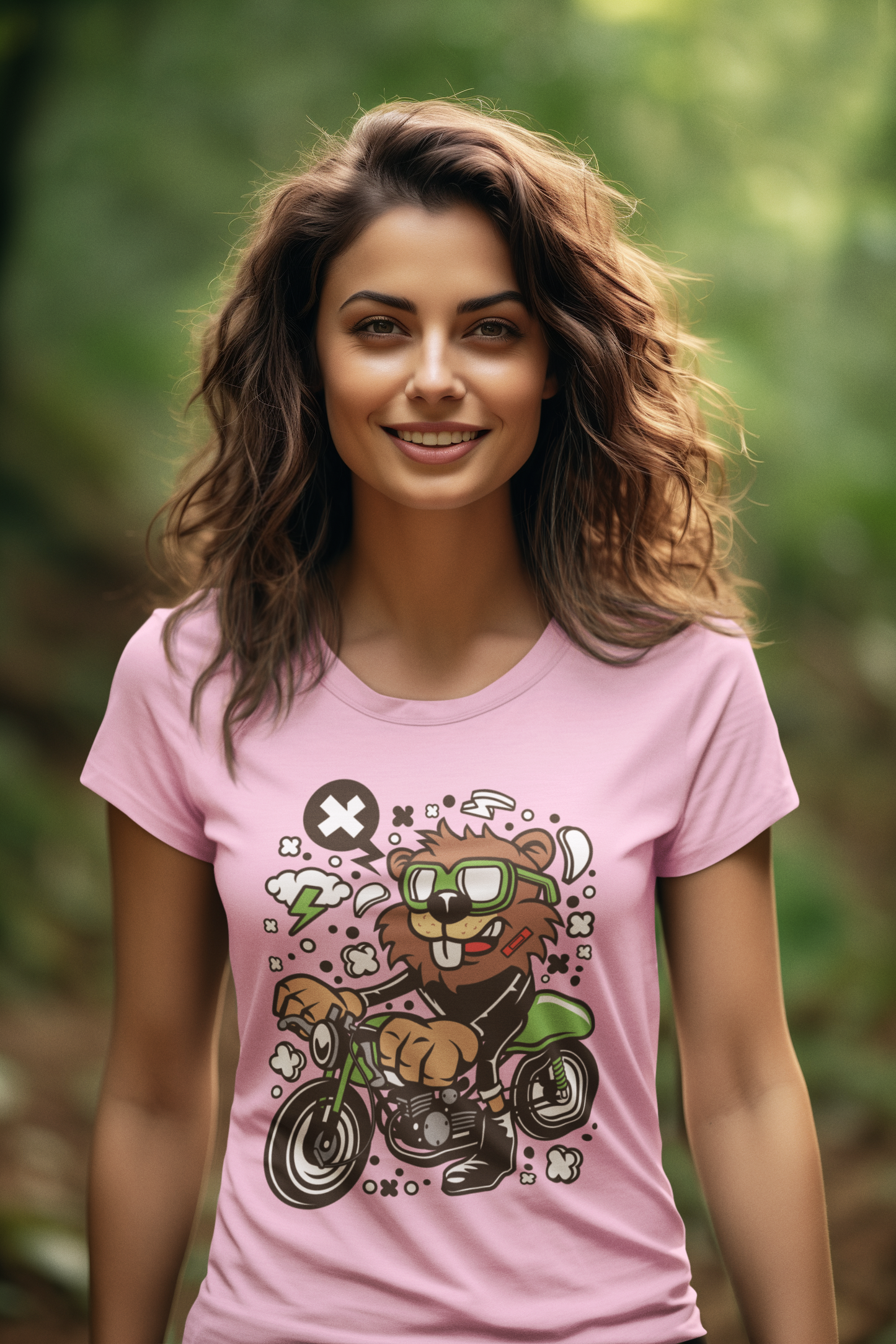 Camiseta con diseño de Castor Racer de dibujos animados