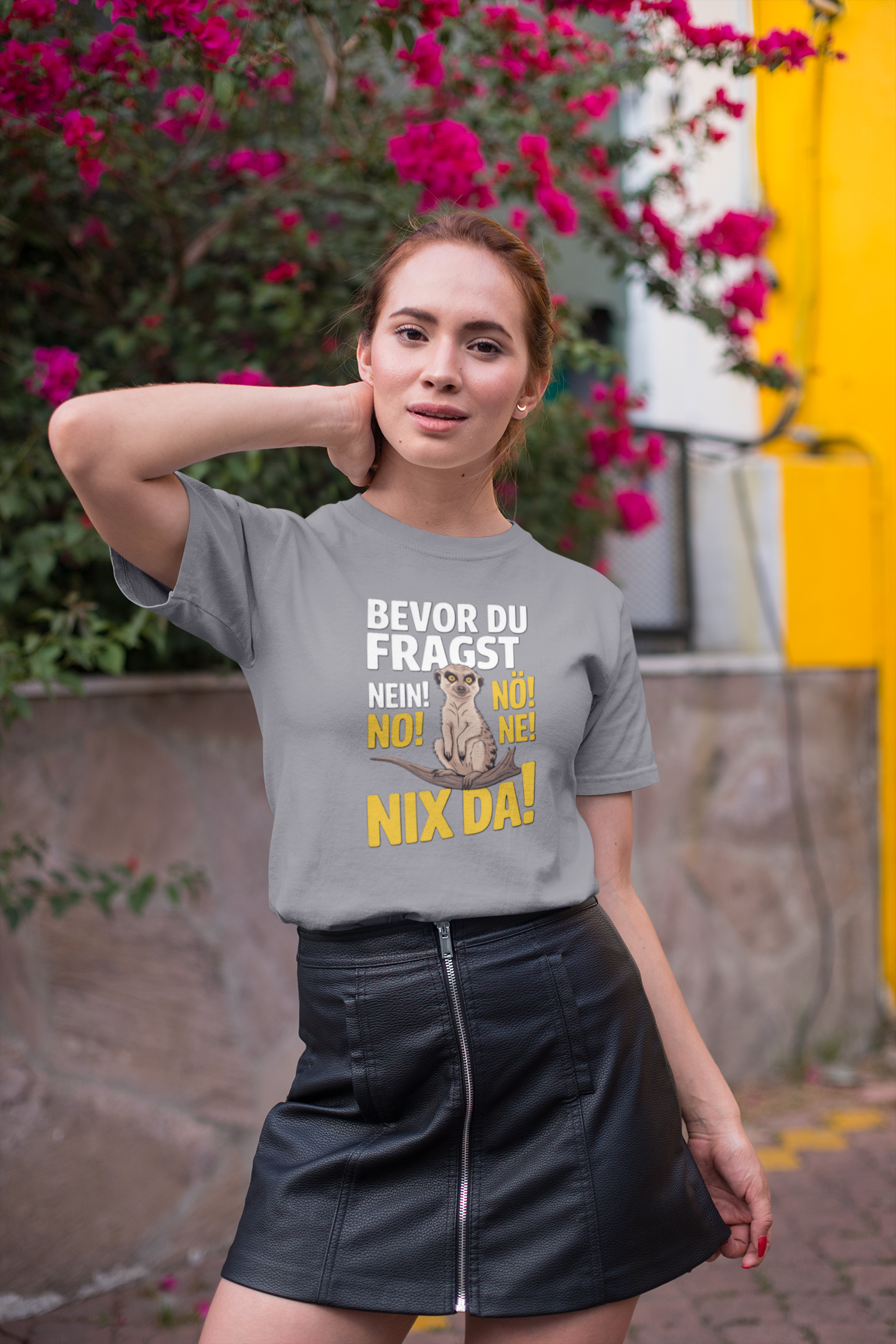 Bevor du Fragst - Nein! No! Nö! Ne! Nix Da! Front - Unisex Erwachsenen Bio Creator T-Shirt 2.0 ST/ST SH