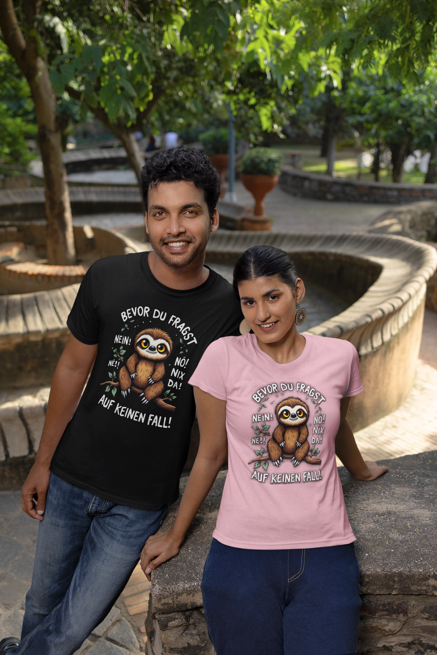 Bevor du Fragst - Nein! No! Nö! Ne! Nix Da! Faultier - Unisex Erwachsenen Bio Creator T-Shirt 2.0 ST/ST SH