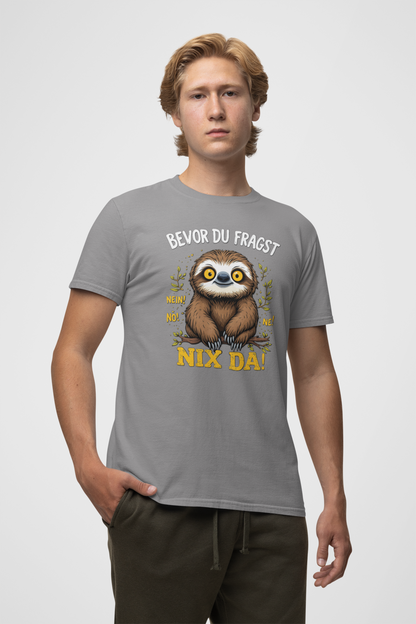 Antes de que preguntes: ¡No! ¡No! ¡Ni hablar! Perezoso, camiseta de manga corta unisex de algodón orgánico para adultos, talla grande, 2.0 ST/St SH