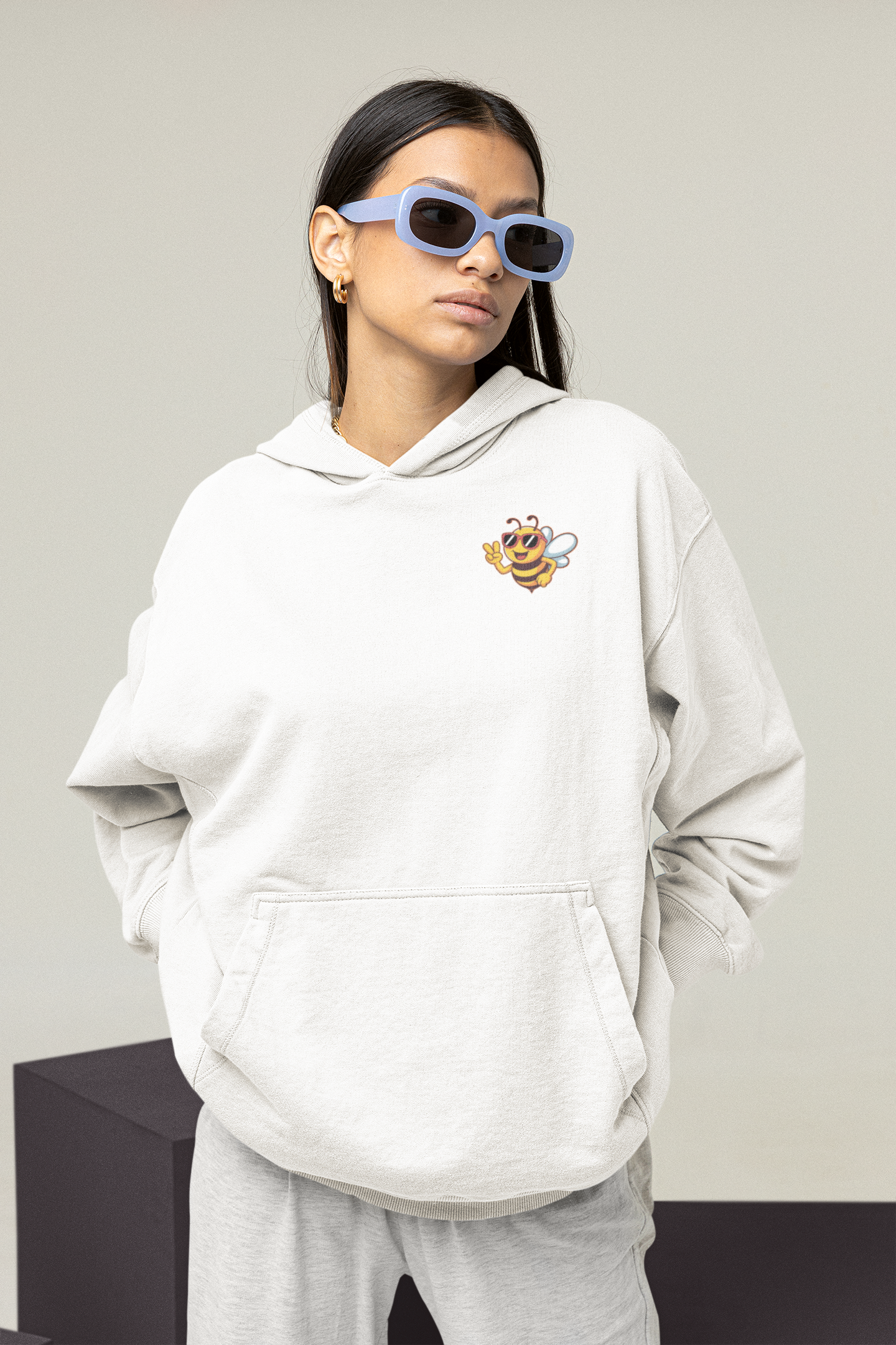 Biene BEE COOL Beidseitiger Druck - Unisex Erwachsenen Bio Oversized Hoodie SH