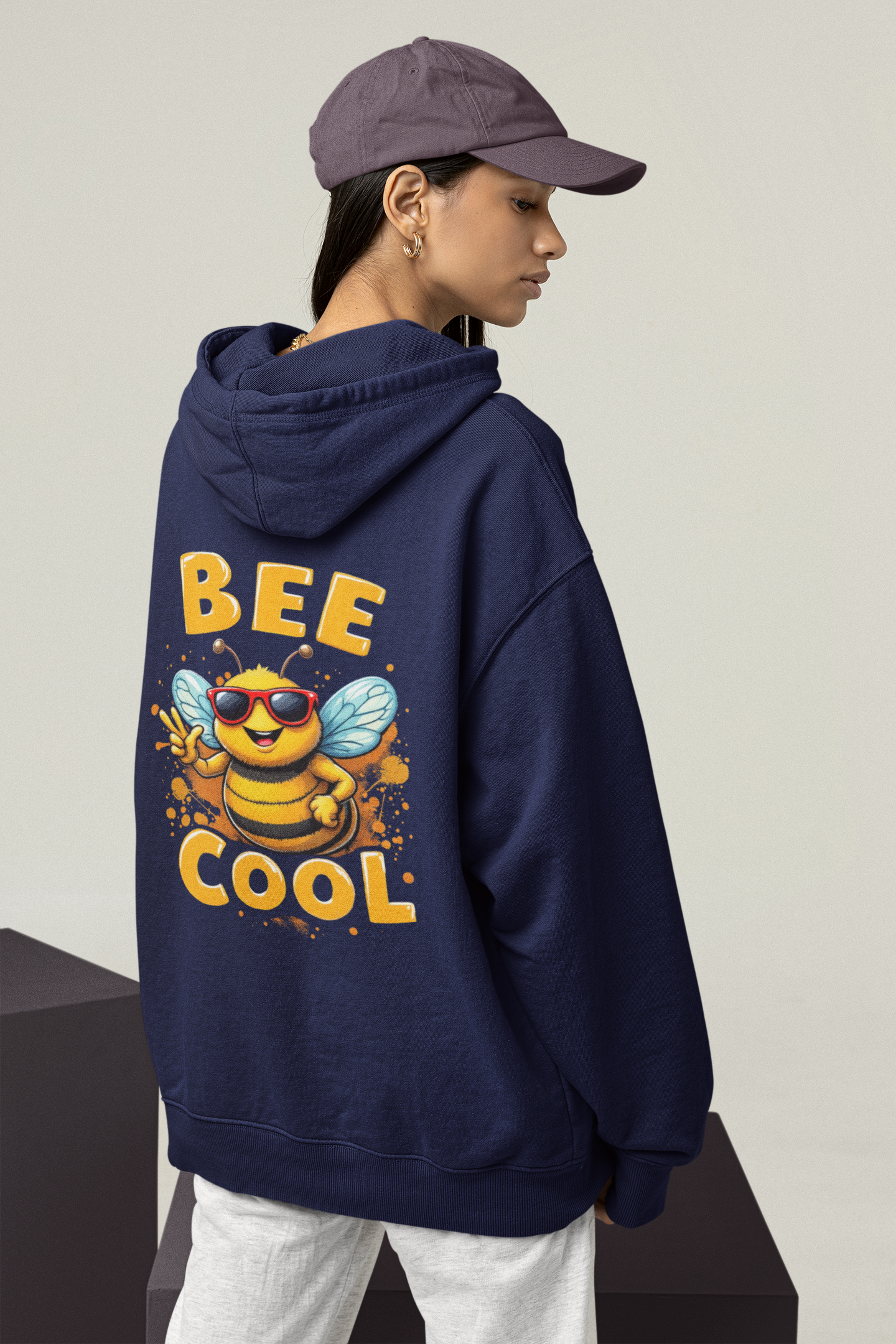 Biene BEE COOL Beidseitiger Druck - Unisex Erwachsenen Bio Oversized Hoodie SH
