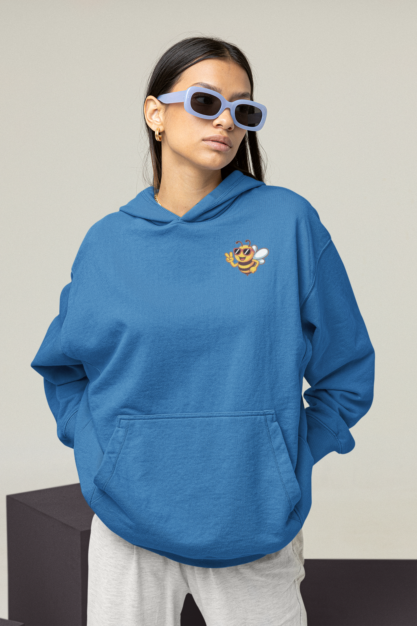 Biene BEE COOL Beidseitiger Druck - Unisex Erwachsenen Bio Oversized Hoodie SH