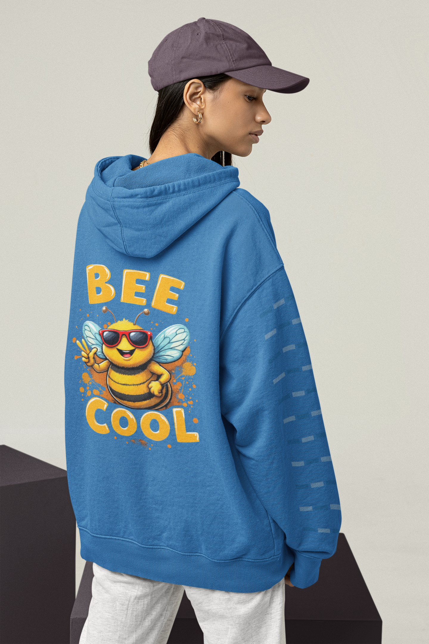 Biene BEE COOL Beidseitiger Druck - Unisex Erwachsenen Bio Oversized Hoodie SH
