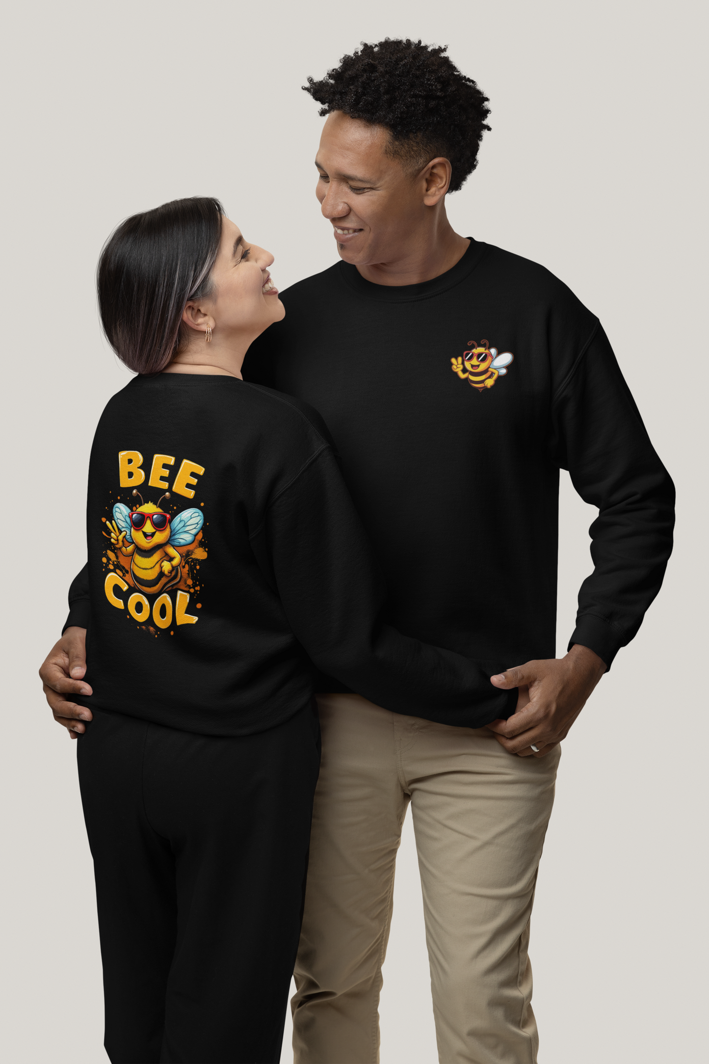 Biene BEE COOL Beidseitiger Druck - Unisex Erwachsenen Bio Changer Sweatshirt SH