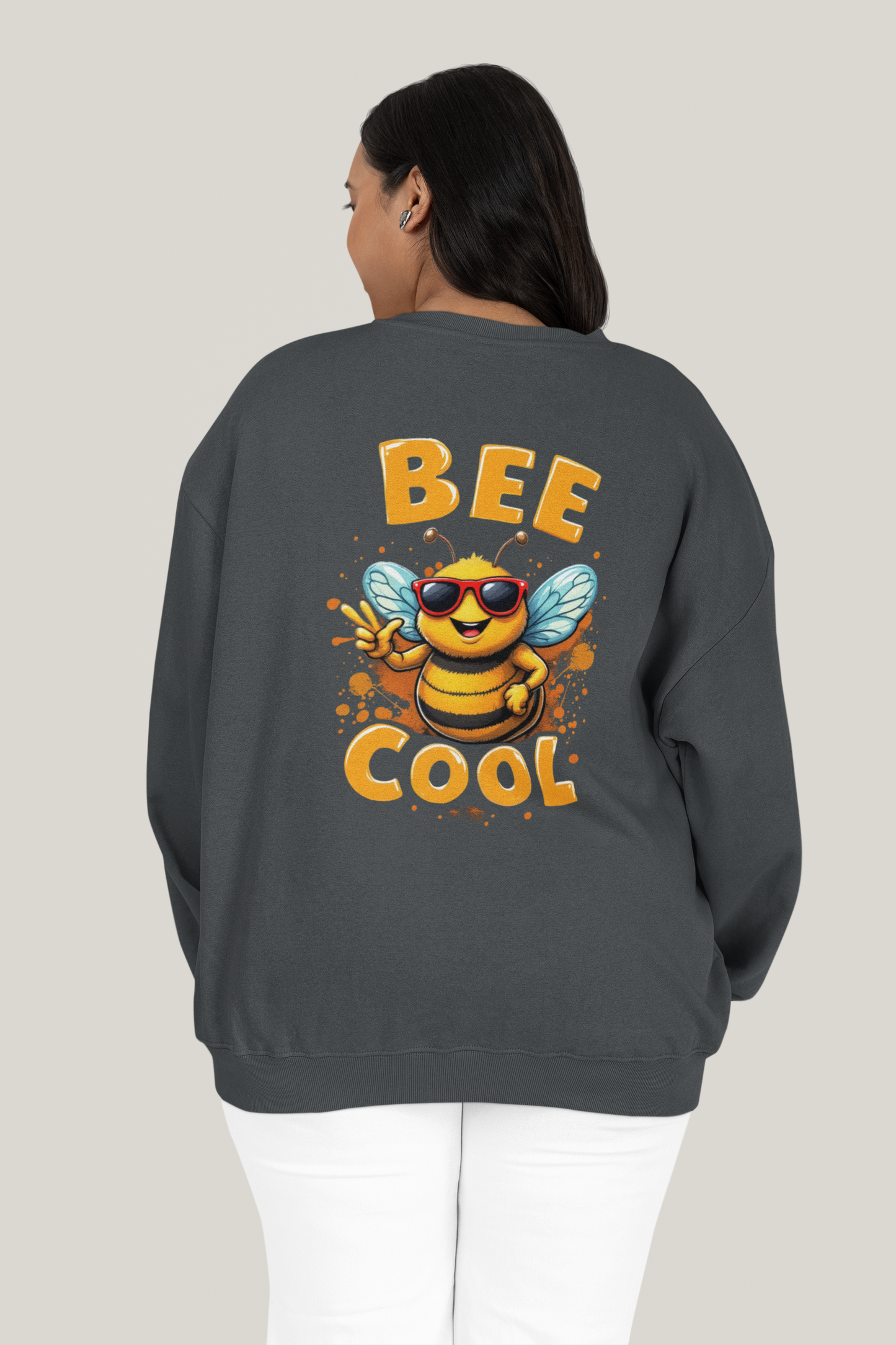 Biene BEE COOL Beidseitiger Druck - Unisex Erwachsenen Bio Changer Sweatshirt SH