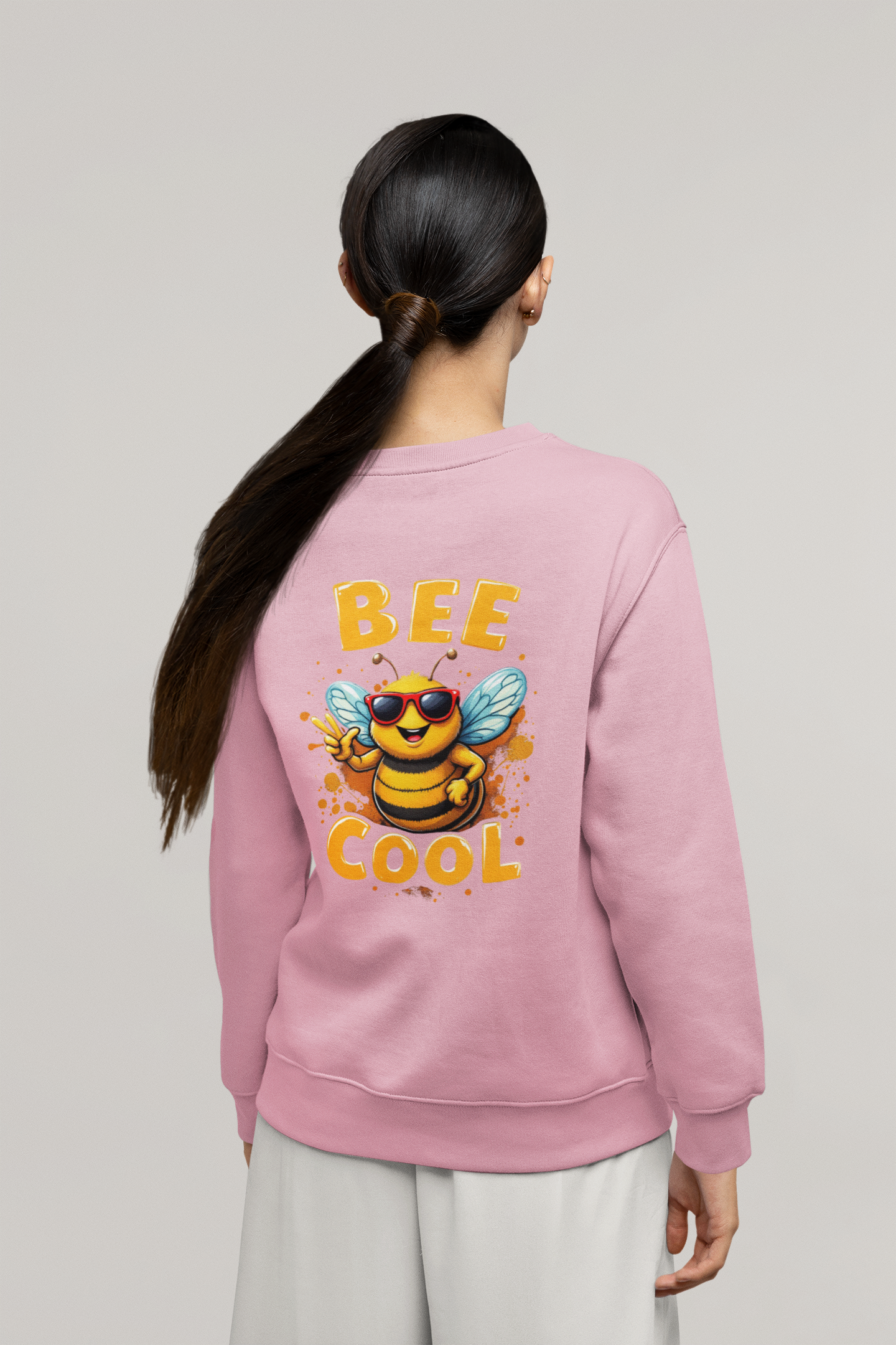Biene BEE COOL Beidseitiger Druck - Unisex Erwachsenen Bio Changer Sweatshirt SH