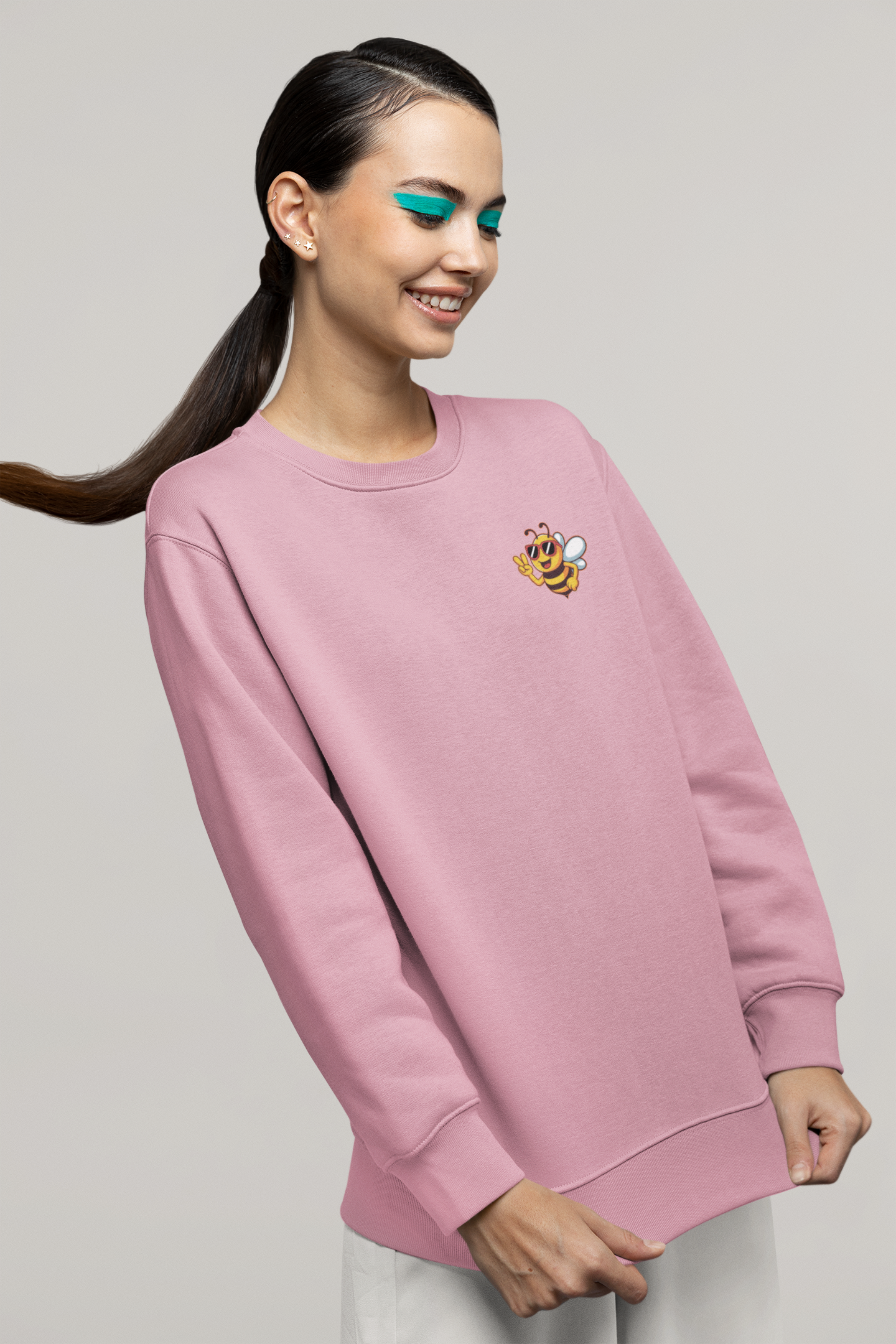 Biene BEE COOL Beidseitiger Druck - Unisex Erwachsenen Bio Changer Sweatshirt SH