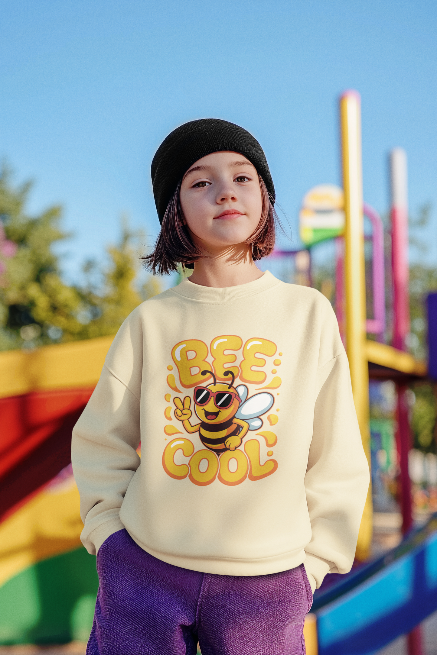 Biene BEE COOL - Unisex Kinder Mini Changer Sweatshirt SH