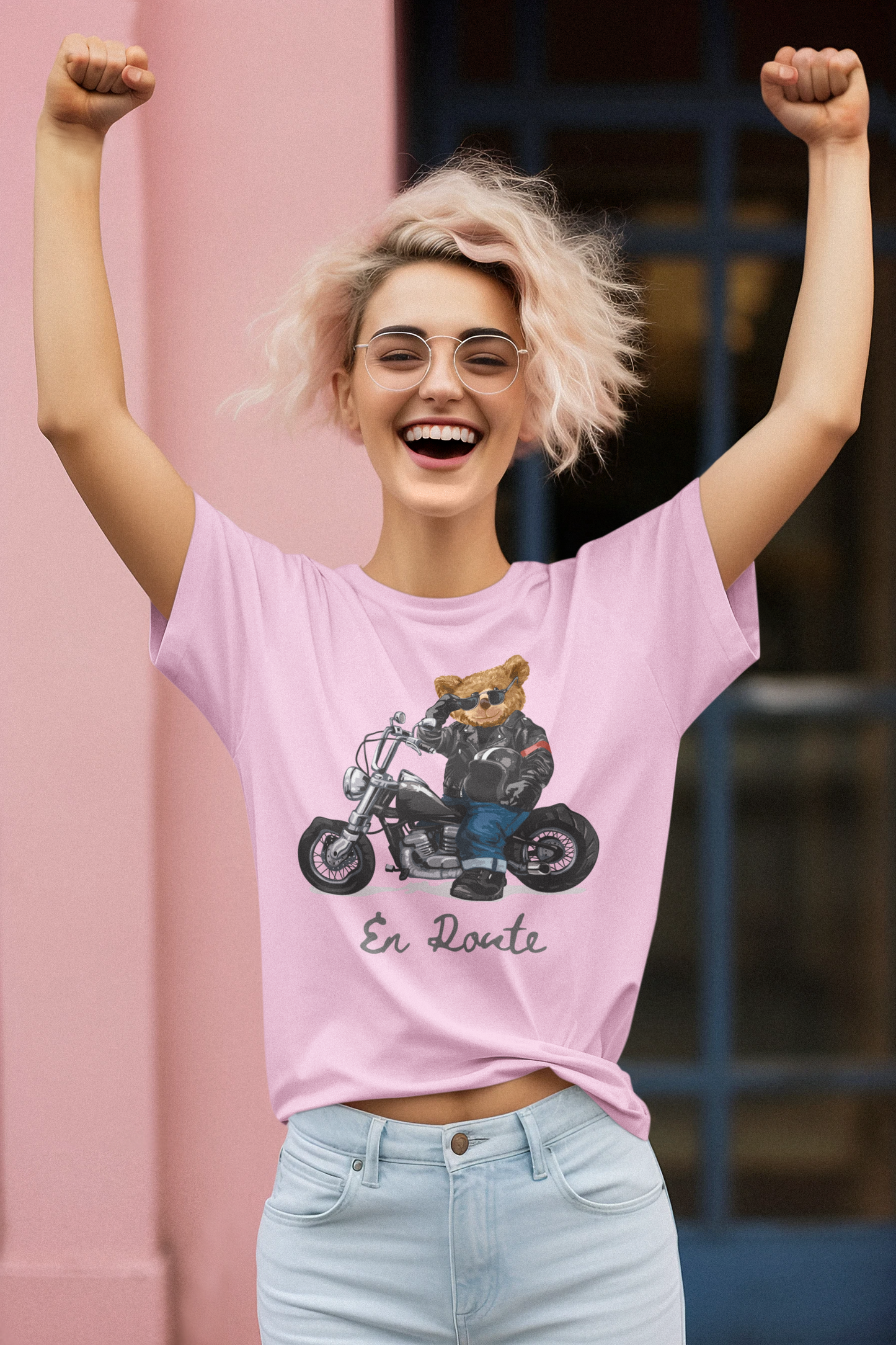 Biker Teddy En Route - Creator T-Shirt SK