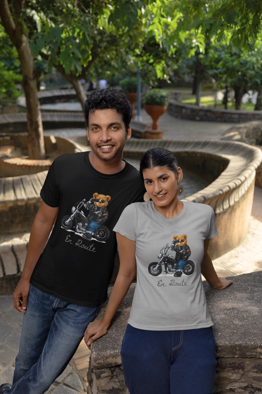 Biker Teddy En Route Front - Unisex Erwachsenen Bio Creator T-Shirt SH