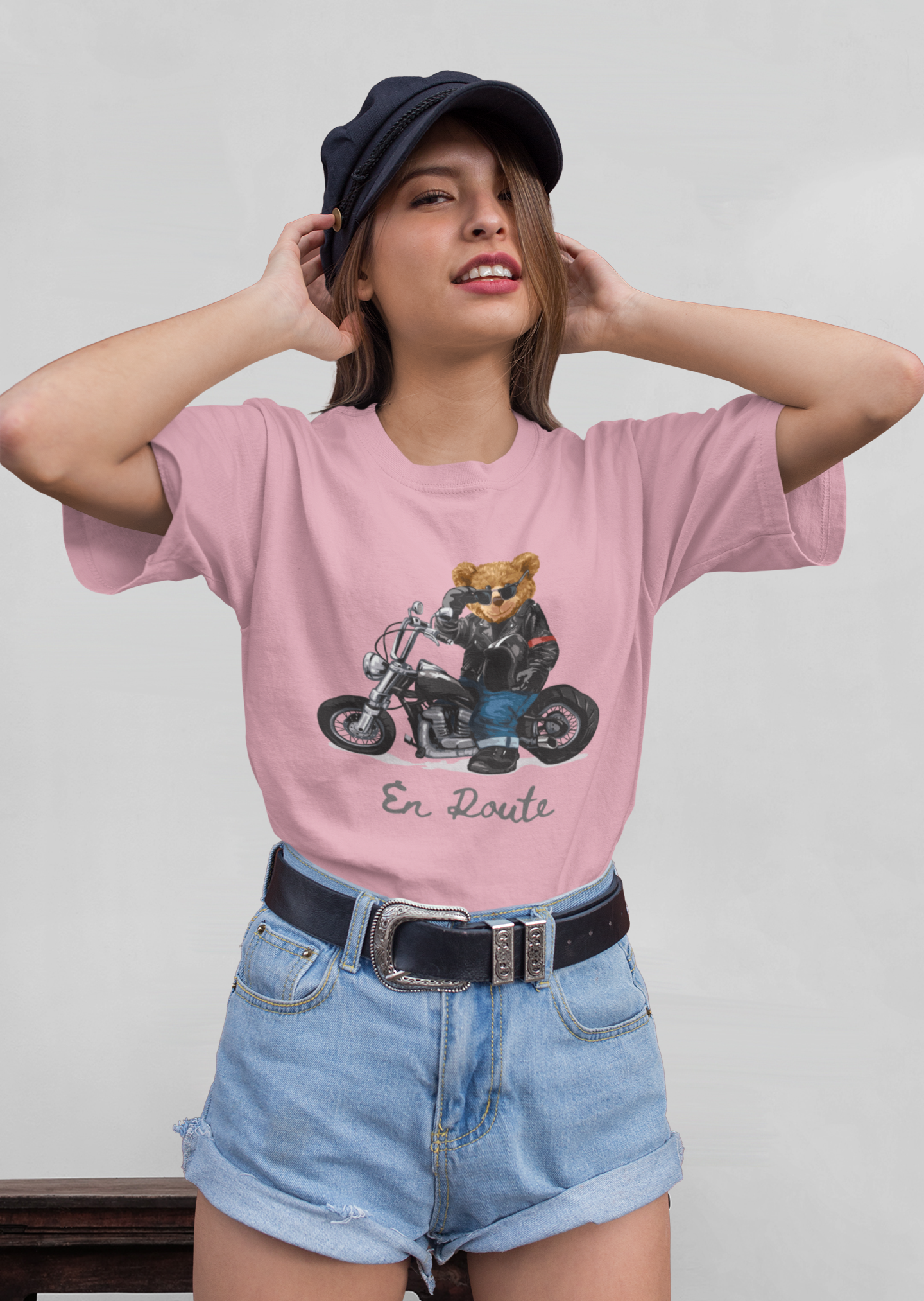 Biker Teddy En Route Front - Unisex Erwachsenen Bio Creator T-Shirt SH