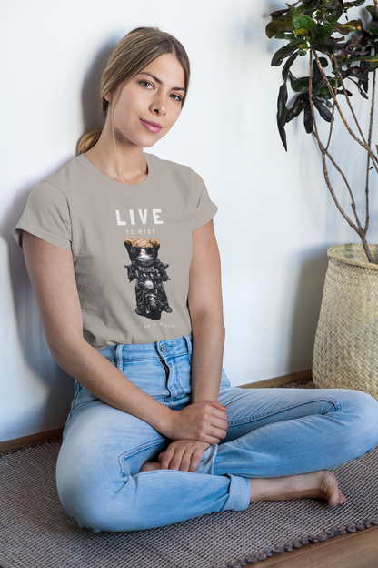 Biker Teddy Live to Ride Front - Unisex Erwachsenen Bio Baumwolle Kurzarm Shirt Creator T-Shirt 2.0 ST/St SH