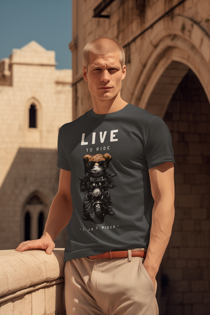 Biker Teddy Live to Ride - Creator T-Shirt SK