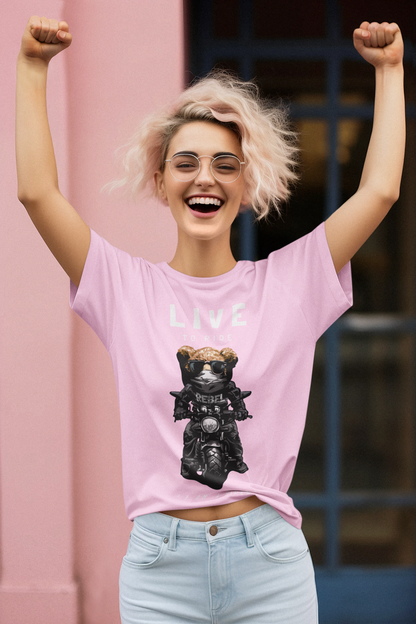 Biker Teddy Live to Ride - Creator T-Shirt SK