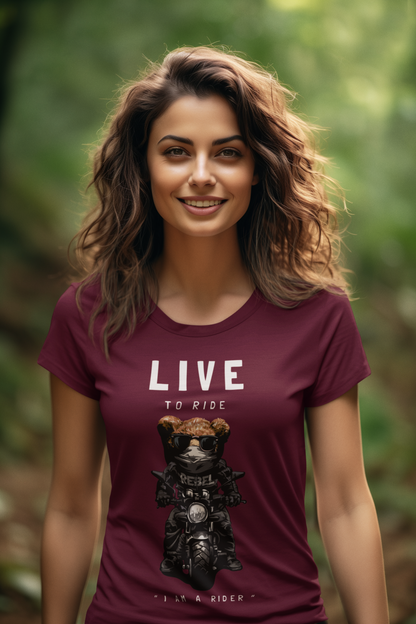Biker Teddy Live to Ride - Creator T-Shirt SK
