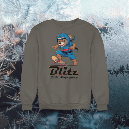 Teddy Blitz LNH Kinder Pullover Bio Baumwolle Hochwertig Langlebig - Teddy Blitz Little Ninja Skater Hero - Mini Changer Sweatshirt ST/ST SH