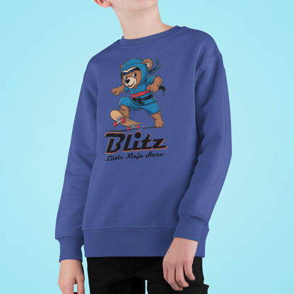 Teddy Blitz LNH Kinder Pullover Bio Baumwolle Hochwertig Langlebig - Teddy Blitz Little Ninja Skater Hero - Mini Changer Sweatshirt ST/ST SH