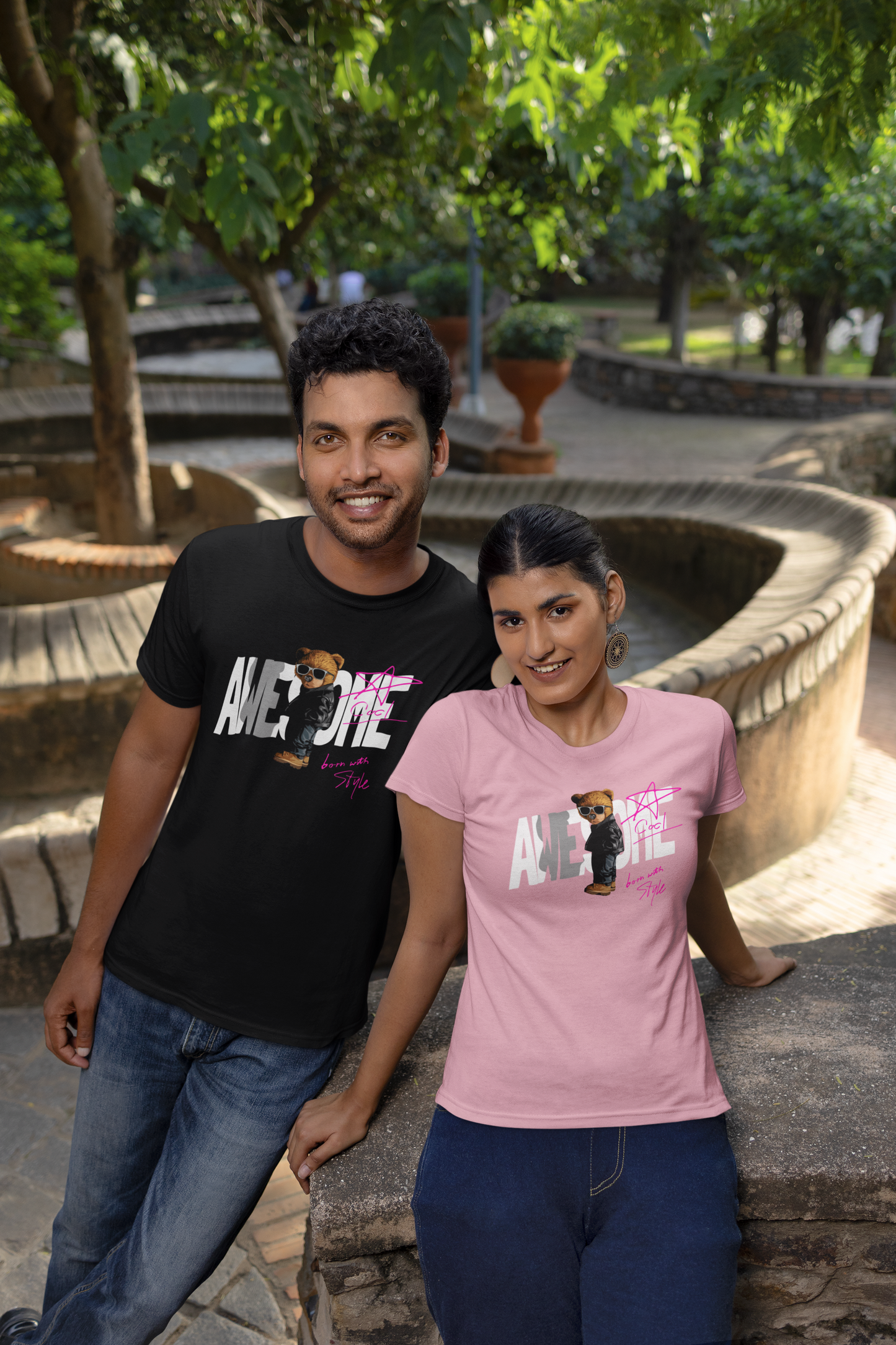 Born with Style Teddy 2.0 Front - Unisex Erwachsenen Bio Baumwolle Kurzarm Shirt Creator T-Shirt 2.0 ST/St SH